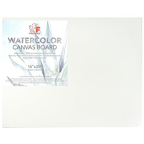 FREDRIX Artist Series Primed Watercolor Archival Canvas Board, 16" x 20" - size: 16" x 20"