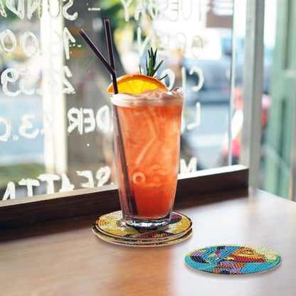 Black Woman Diamond Painting Coasters - 8 PCS DIY Colorful Glass Diamond Art Coasters Kits for Drinks Coffee Art Craft Supplies Birthday Holiday for African American Adult Beginners - color: Black Women