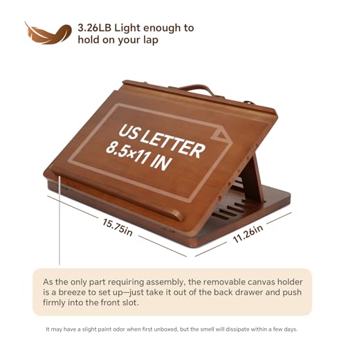 CEIJE Lightweight Drawing Easel for Artists – Portable Lap Drawing Stand for Small Canvases, Ideal for Sketching, Painting & Travel, Comfortable for Extended Use