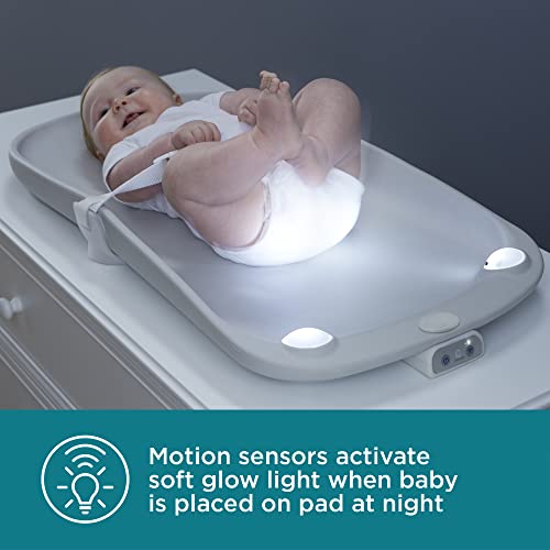 Contours Glow Motion Sensing Light Up Waterproof Wipeable Baby Diaper Changing Pad for Dresser or Table, Adjustable Brightness for Nighttime Change, Easy to Clean Surface, Soft & Comfortable Foam - style: Changing Pad