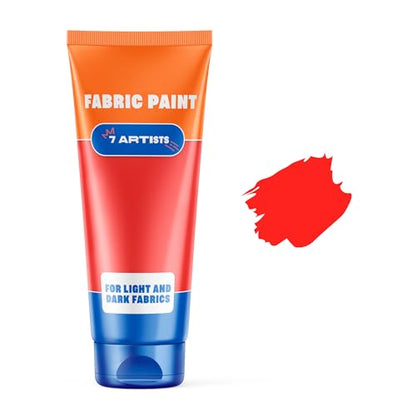 Red Fabric Paint 2 fl. oz Tube – Permanent Fabric Paint Red for Clothes | Textile Clothing Paints for Cotton and Synthethic Fabrics, Furniture Upholstery, Shoes, Sneakers, T-Shirt, Tote Bags - color: Red 2 fl. oz