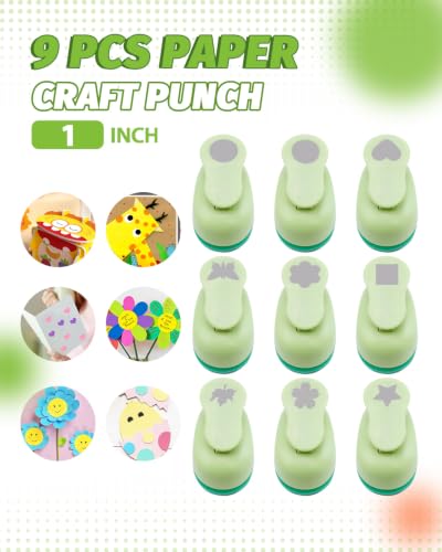 Paper Punches for Crafting Hole Punch 9PCS 1 Inch Craft Punch Shape Set - style: 9 Diffrent Shapes 1 Inch Set