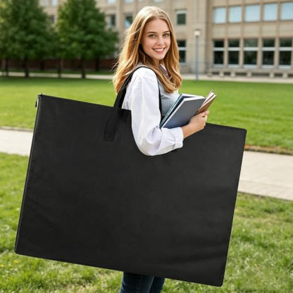 ZKOO 24 x 36 Inch Art Portfolio Bag, Large Size Art Case Light Weight Waterproof Poster Board Storage Bag, Studio Portfolio Tote for Artwork, Poster, Sketch Drawing, Canvas (Black, 2 Pack) - size: 24*36in Black-2PACK
