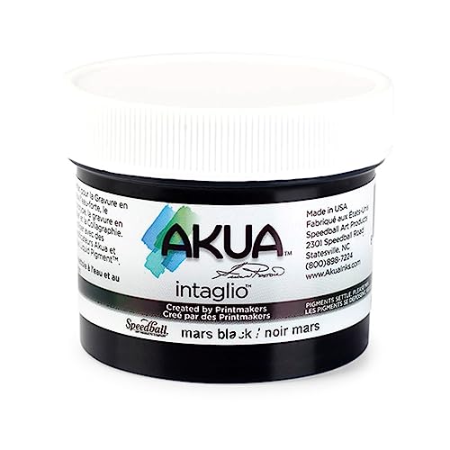 Akua Intaglio Water-Based Ink, 2-Ounce Jar, Mars Black - color: Mars Black, size: 2 fl oz