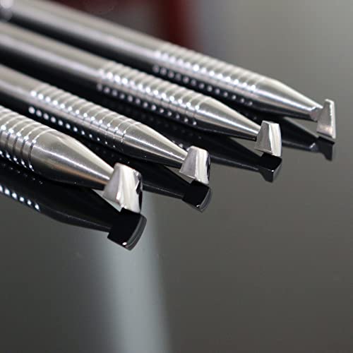 Leather Stamping Tool 304 Stainless Steel Professional Stamp Tools Leather Edge Punch Carving DIY LeatherCrafts (Full Set, 4pcs (XS+S+M+L)) - size: Full Set, 4pcs (XS+S+M+L)