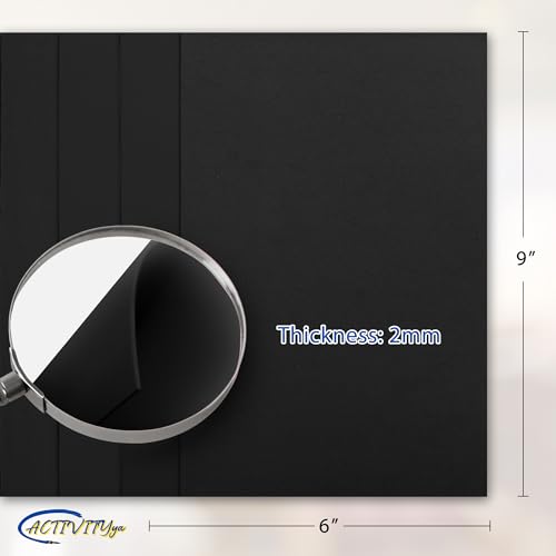 Black EVA Foam Sheets, 6 x 9 Inch, 2mm Thick - Foam Paper for DIY Arts and Crafts, School Projects, and More - 8 Pack - color: Black