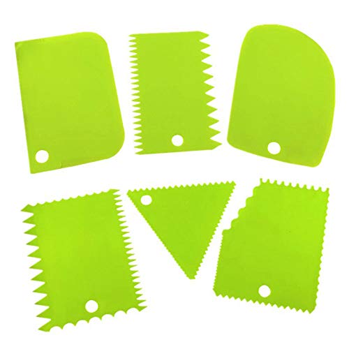 PZRT 6pcs Plastic Clay Scraper Set Scraping Handle Carved Soft Clay Sculpture Knife Industrial Clay Scraper Sculpture Tool Pottery Tools, Green - color: Green