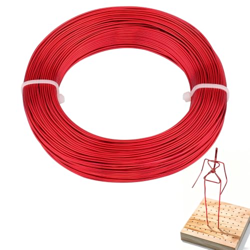 18 Gauge Aluminum Craft Wire, 164FT 1mm Bendable Metal Wire for Jewelry Making, Wreath Making, Beading(Red) - color: Red