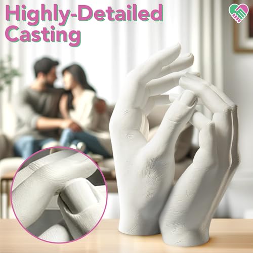 Luna Bean Hand Casting Kit - Couples, Wedding, Hand Mold | Highly detailed, easy to use, fun activity for making memories; gifts for women, special occasions, milestones, and family - size: Couples Large
