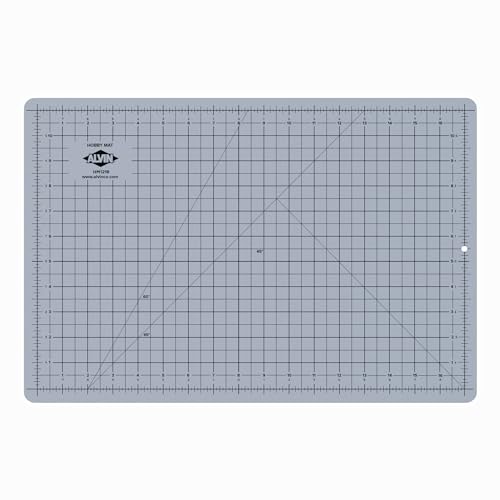 ALVIN HM Self-Healing Cutting Mat for Hobbies 12 x 18 inch | Double-Sided Blue/Grey | 3-Layer Gridded Surface for Arts, Crafts and Sewing - Model HM1218 - size: 12"L x 12"W