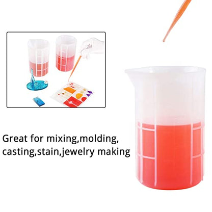 700ml Extra Large Silicone Mixing Cups for Epoxy Resin, 23 oz Measuring Cups, Casting Making Crafts, Acrylic Paint Pouring, Butter,Chocolate, Microwavable, Flexible Reusable Tool - size: X Large-700ml*1