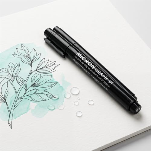 8pcs Fine Tip Micron Liner Marker Pen Black Ink Waterproof Drawing Pen for Comic Hand Painting