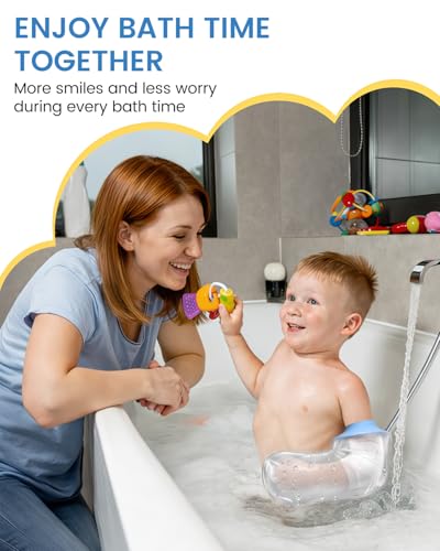 Waterproof Cast Cover for Shower Arm Kids, Light Blue, Hand - color: Light Blue, size: Hand (11" Length)