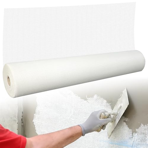Fiberglass Mesh Roll 3.2x164 FT Plastering Mesh for Wall Crack Repair, Alkaline Resistant & Non-Adhesive 160g/m² Fibreglass Reinforcing Mesh Net for Plastering Interior Exterior Building Insulation