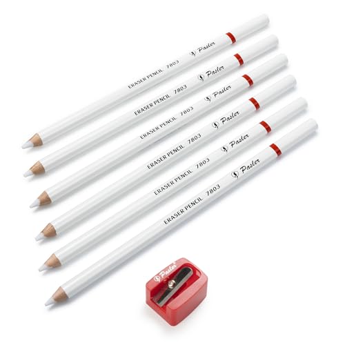 Pasler® Eraser pencils 7803 perfection Detail Eraser Pencil and a Sharpener perfect for sketches and coloured illustrations (7- pack) - style: 7 - pack