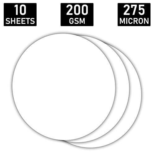 NARA Alcohol Ink Paper | White | 38” Diameter Circle | 430 microns/320 GSM | 10 Sheets | Heavy Paper | Paper for Alcohol Ink Art Painting | 100% Stain-Free - color: White_Circle_Paper Sheets_03