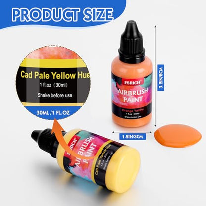 ESRICH Airbrush Paint Set, 26 Colors x 1 oz with 2 Thinner - color: 26 color