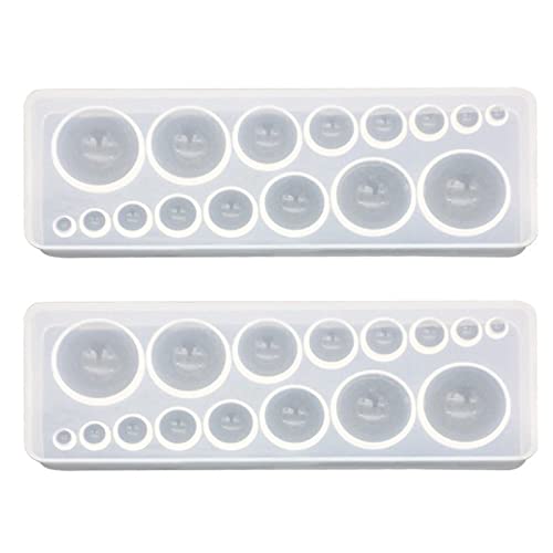 2PCS Cabochon Gem Silicone Mold | Clear Round Silicone Mold for Making Earrings, Jewelry Making, Crafting Projects - color: round-small