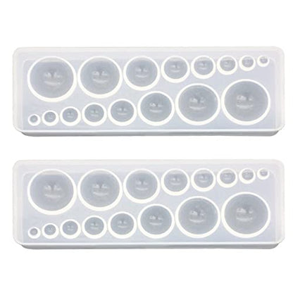 2PCS Cabochon Gem Silicone Mold | Clear Round Silicone Mold for Making Earrings, Jewelry Making, Crafting Projects - color: round-small