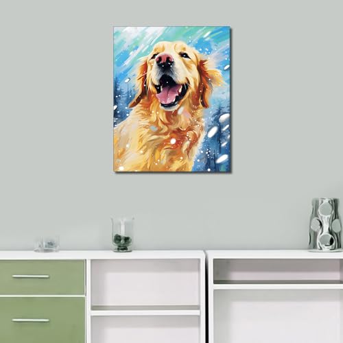 TUMOVO Paint by Number for Adults Golden Retriever Paint by Numbers DIY Acrylic Painting for Adults Kids Paint by Number Kids Dog Paint by Number Kits Arts Craft Home Wall Decor, 16 x20 Inch - color: Dog