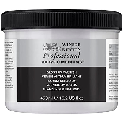 Winsor & Newton Professional Acrylic Medium, Gloss UV Varnish, 450ml - color: Gloss Uv Varnish, style: 450ml (15.2-oz)