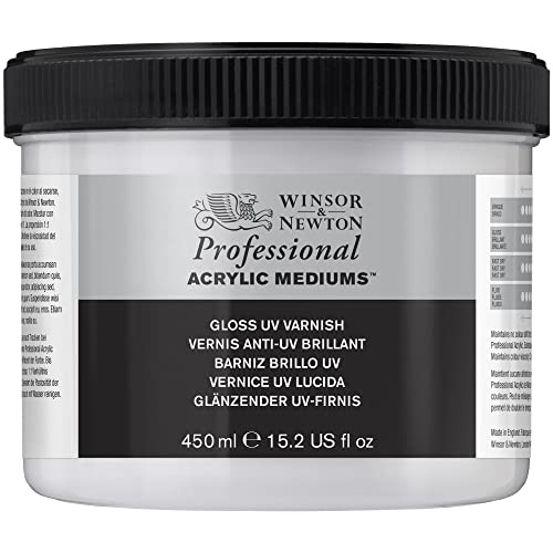 Winsor & Newton Professional Acrylic Medium, Gloss UV Varnish, 450ml - color: Gloss Uv Varnish, style: 450ml (15.2-oz)