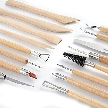 TEMONTIAN Clay Sculpting Tools for Pottery, Polymer & Air Dry Clay, 44 PCS - color: BROWN