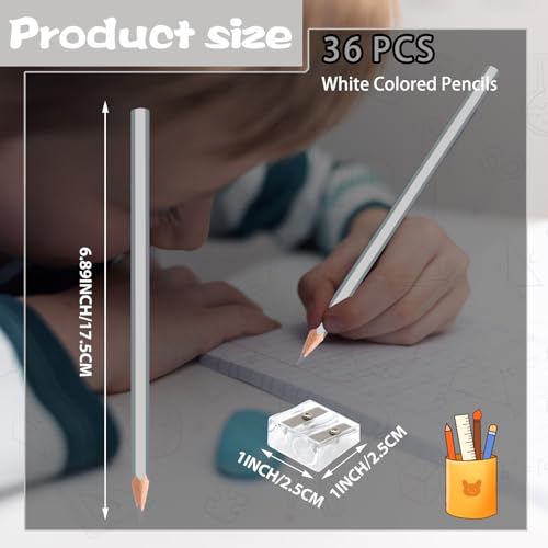 36 Pack Silver Colored Pencils for Kids, Pre-sharpened Art Pencils Back to School Supplies Set, Drawing Sketching Pencils for Students, Teachers, Classroom - color: silver