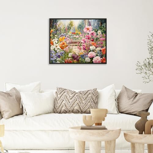 Paint by Numbers Kit for Adults, Garden Flowers Number Painting Canvas Kit - color: LBOPNFP10