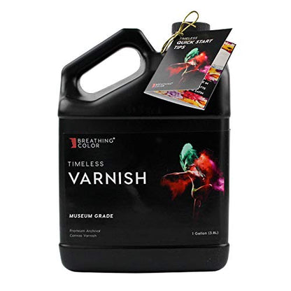 Breathing Color Timeless Archival Print Varnish - 1 Gallon Glossy Finish - Premium Quality Water-Based Canvas Coating with Fade Protection - size: 128 Fl Oz (Pack of 1)
