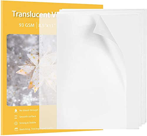 Vellum Paper Translucent Printable 110 Sheets 8.5x11 Inches for Wedding Invitations,Scrapbook Project (8.5x11 Inches, 93GSM/63LBS) - color: Translucent-110 Sheets