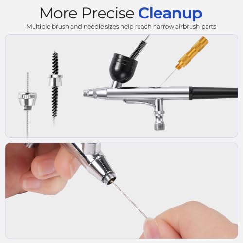Nicpro Airbrush Cleaning Kit, 8 x 4 fl oz Airbrush Cleaner | with Glass Cleaning Pot, Easily Cleans Water-Based & Acrylic Paints for Airbrushes and Artistic Tools - size: 32 fl oz