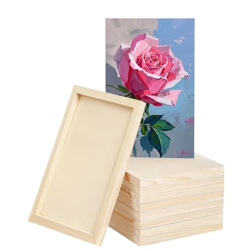 8 Pack 6x12 Inch Unfinished Square Wood Panels for DIY Painting Crafts - size: 6"×12" 8 Pack