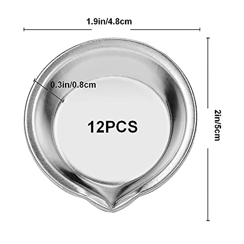 12pcs Makeup Palette Stainless Steel Small Round Paint Tray Artist Watercolours Paint Mixing Palette Tray