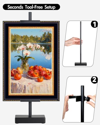 Rofio 17" Adjustable Tabletop Easel, Picture Frame Stand for Signs, Black - color: Black