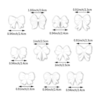 11-Piece Bow Shape Clay Cutters Set - Pink Craft Stencils for DIY Modeling Compound, Polymer Clay, and Scrapbooking, Creative Design Tools for Hobbyists and Makers - color: I color