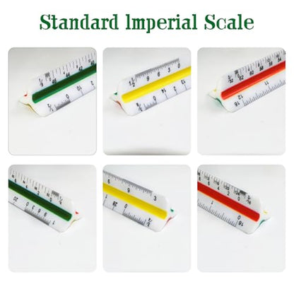 Architect Scale Ruler, Drafting Triangle Ruler, 12 Inch | Architectural Scale Ruler, Plastic Drafting Ruler for Blueprint, Drawing, Engineers, Students, Architects, Contractors