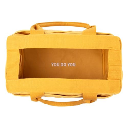 Soolla Studio Bag: Art Supply Storage Organizer & Pottery Tool Bag, Washable Tote, Yarn Bag, Crochet, 30 Pockets, 15+ Colors - color: Sunset Mustard