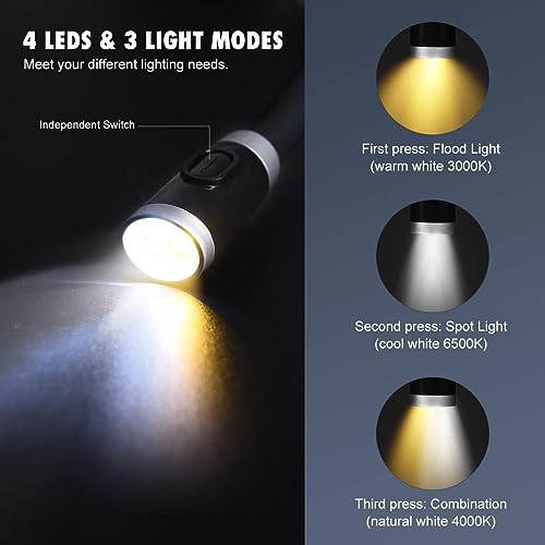 LEDGLE LED Neck Reading Light, Book Light for Reading in Bed, 3 Color Temperatures 6 Adjustable Brightness 1600K 3500K 6000K Flexible Neck Lights for Knitting Reading Crocheting Repairing (Black) - color: Black