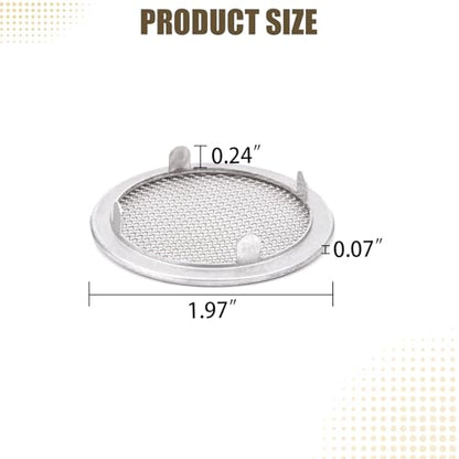 2 Inch Round Open Screen Vents Mill Finish Mesh Vent Cover 6-Pack | for Display Cases, Spice Racks, Reptile Cages and More, Mesh vent cover