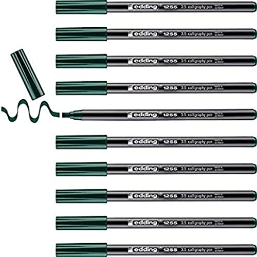 edding 1255 Calligraphy Pen Green 3.5mm Nib - Box of 10 - color: 09: 10 Pens - Bottle green