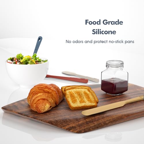 ChefAide 5 Pieces Silicone Spatula Set, Food Grade Rubber Spatula, Upgrade Strong Handle with Ergonomic Grip, Heat Resistant Up to 600°F for Nonstick Cookware, Cooking - color: Muted Nude, size: 5 pieces
