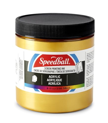 Speedball 004628 Acrylic Screen Printing Ink, 8 fl. oz., Gold - color: Gold
