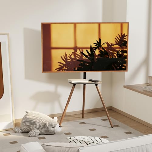 Tripod TV Stand for 43-65" TVs, Swivel, Black Walnut - color: Black, size: 43–65 Inch TVs