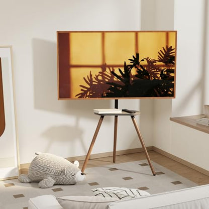 Tripod TV Stand for 43-65" TVs, Swivel, Black Walnut - color: Black, size: 43–65 Inch TVs
