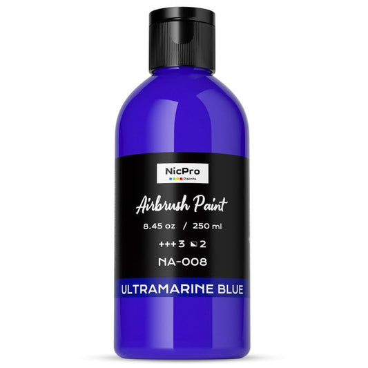 Nicpro Blue Large Airbrush Paint (8.45 oz, 250 ml) Ready to Spray Opaque Water-Based Acrylic Air Brush Paints for Model, Wood, Canvas, Metal, Plastic, Leather, for Beginners & Artists - color: Blue