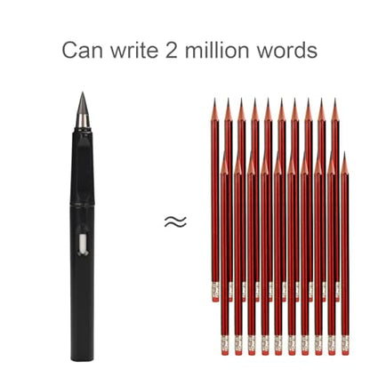 Infinity Forever Pencil - 0.7mm Infinite Everlasting Metal Inkless Pencils Set with Eraser, No Need Sharpened, Replace Mechanical Pen for Sketch, Drawing and Writing（8Pcs Black + White） - color: 8 Pcs Black+White