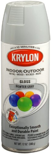 Krylon K05160607 ColorMaster Paint + Primer, Gloss, Pewter Grey, 12 oz. - color: Pewter Grey, size: 12 Ounce (Pack of 1), style: Gloss