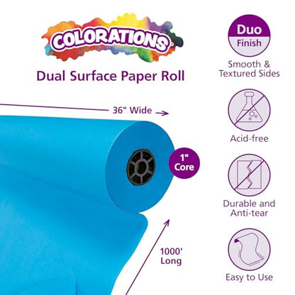 Colorations DSBB Bright Blue Dual Surface Paper Roll 36" x 1000' (1 Roll) - color: Bright Blue