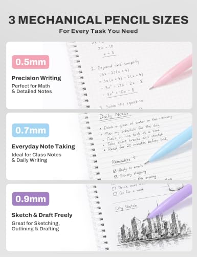 SUNEE Pencil Case with Supplies, 35PCS Aesthetic Stationery Set with Pastel Highlighters, Black Gel Pens, Mechanical Pencils & Refills, College School Supplies for Students, Black - color: Black, style: 35 Pack